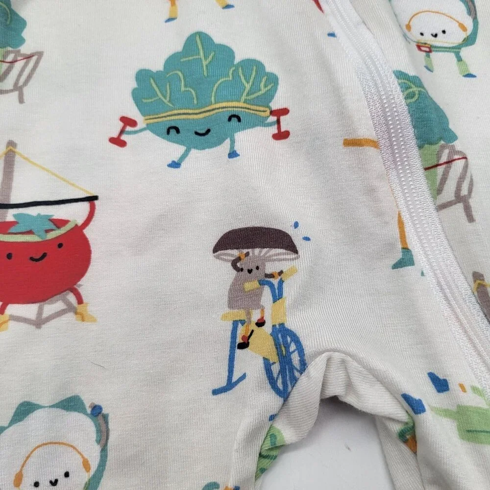 ANGEL DEAR Baby Newborn Veggie Workout Exercise Footie Sleeper NWT - Picture 3 of 5